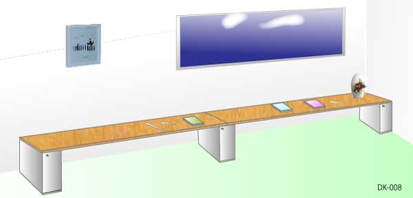オーダー家具で創る、細長いデザインデスク(机）ロータイプDK-008