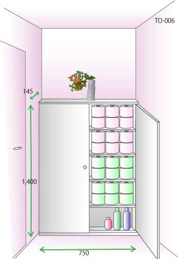 薄型トイレ収納棚TO-006